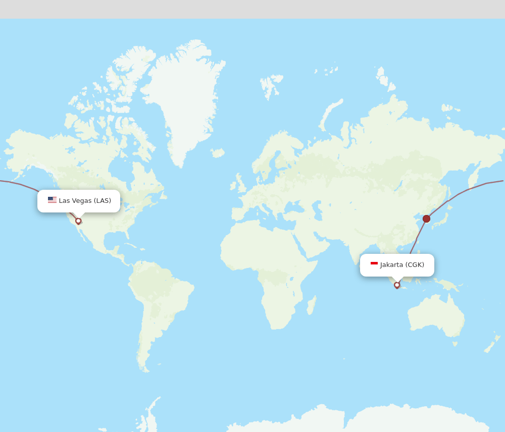 LAS to CGK flights and routes map