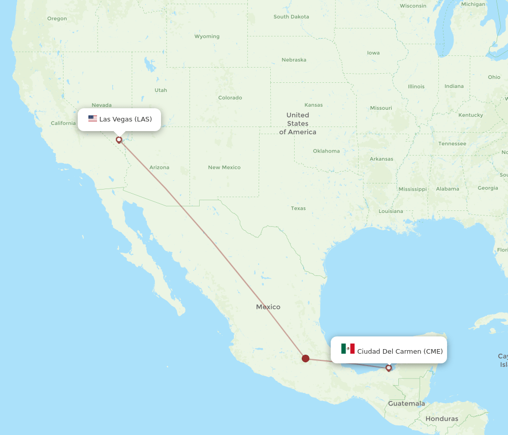 LAS-CME flight routes