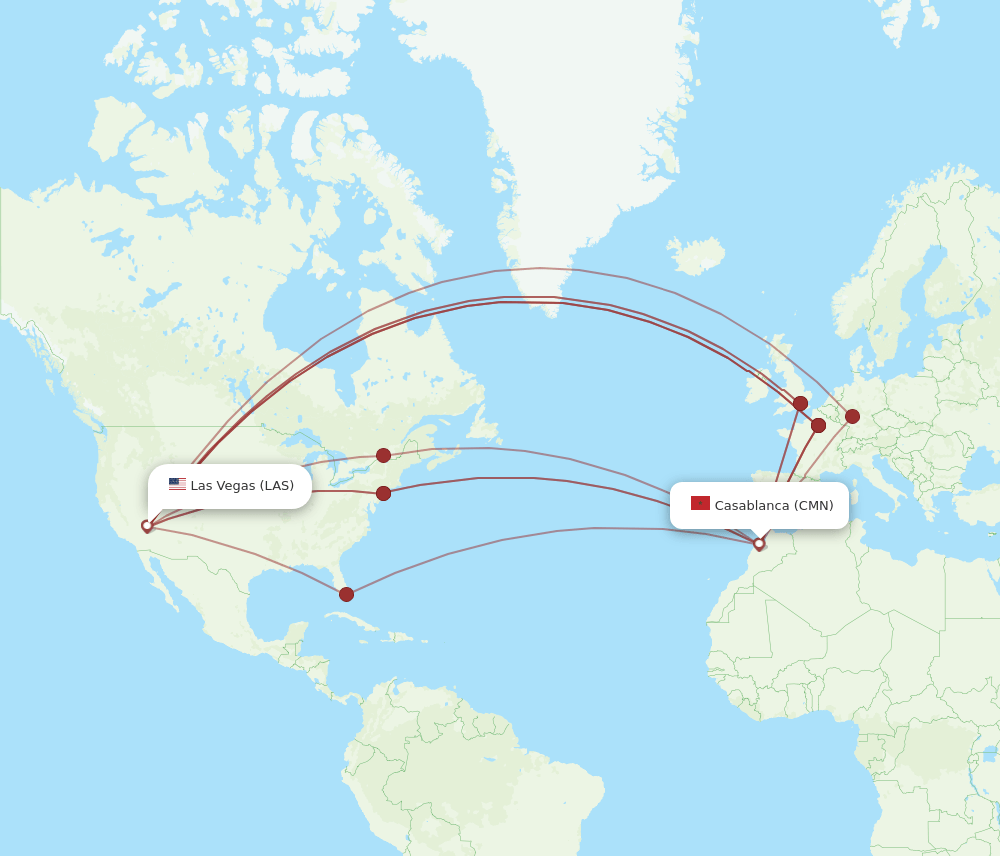 LAS-CMN flight routes