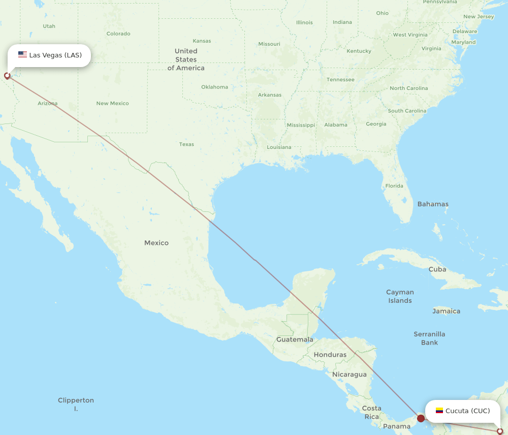 LAS-CUC flight routes