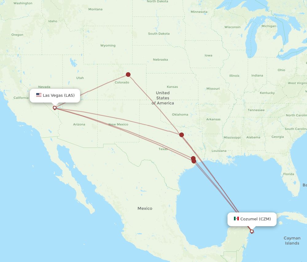 LAS-CZM flight routes
