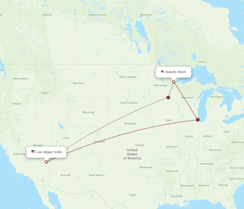 LAS-DLH flight routes
