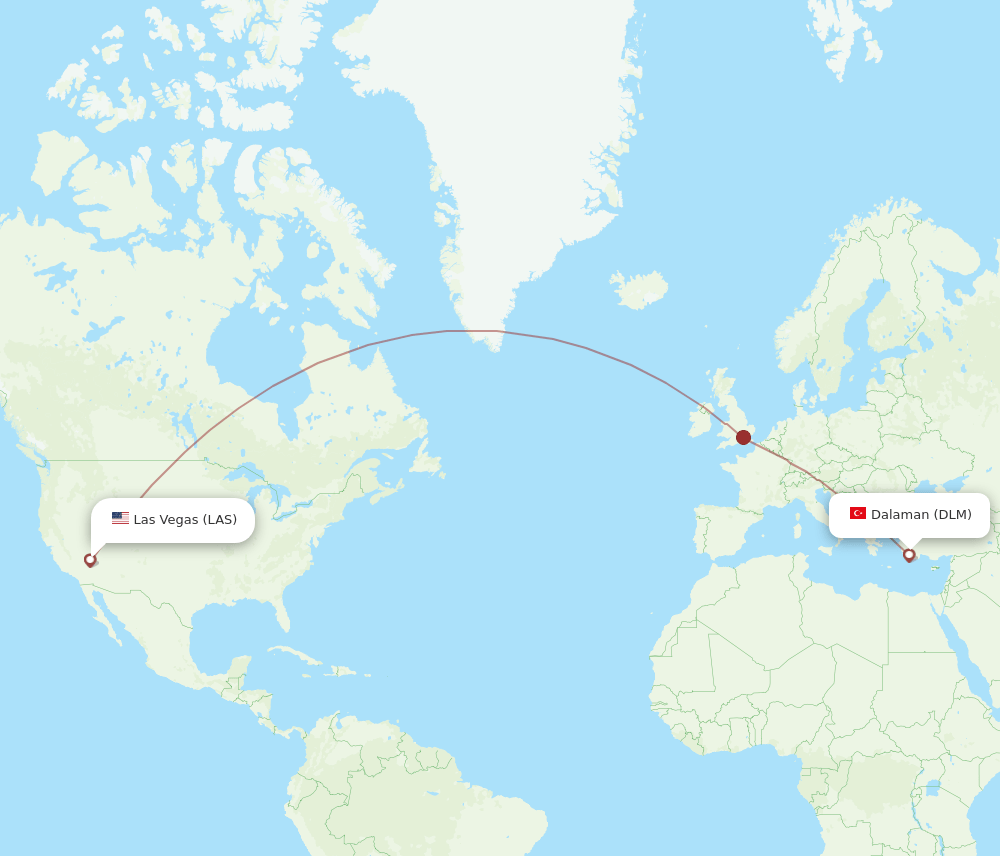 LAS-DLM flight routes