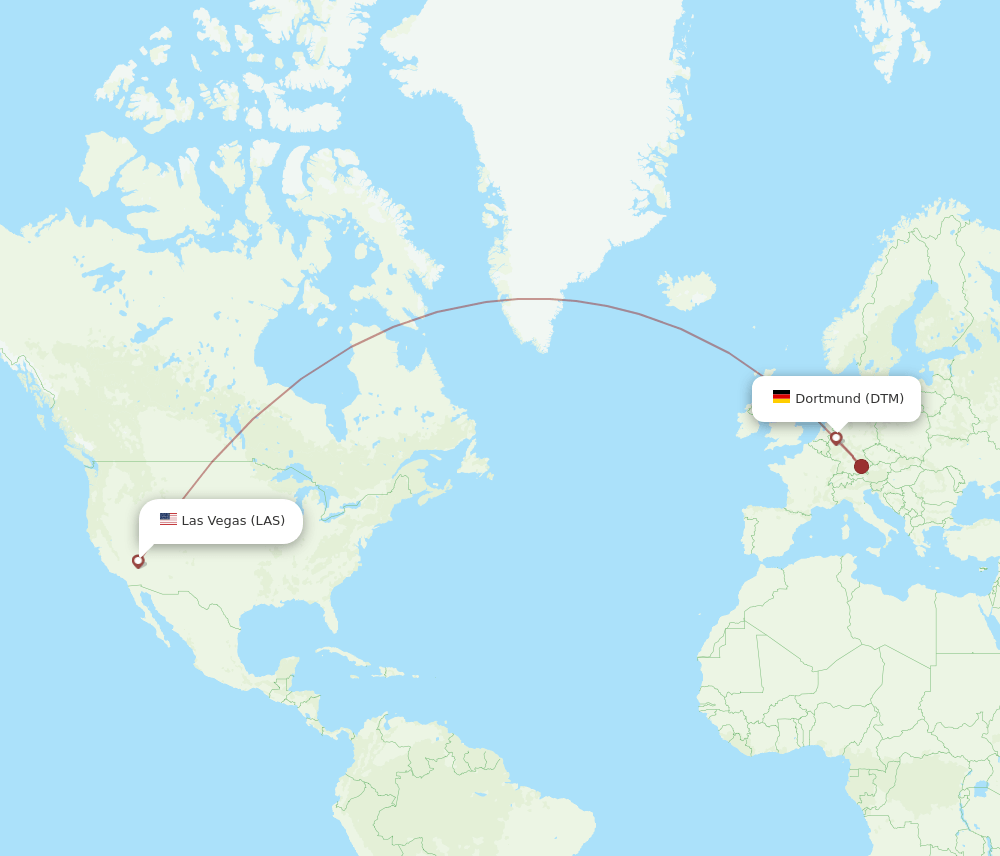 LAS-DTM flight routes