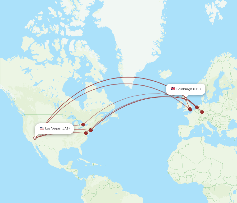 LAS-EDI flight routes