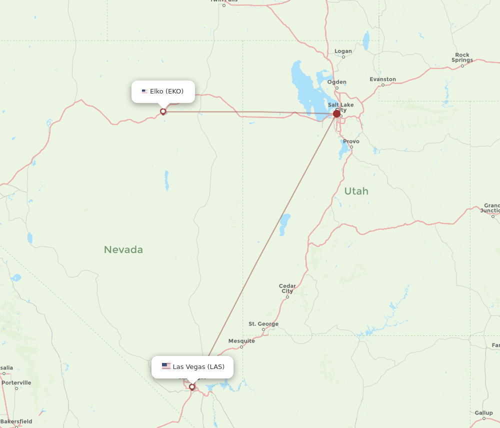 LAS-EKO flight routes