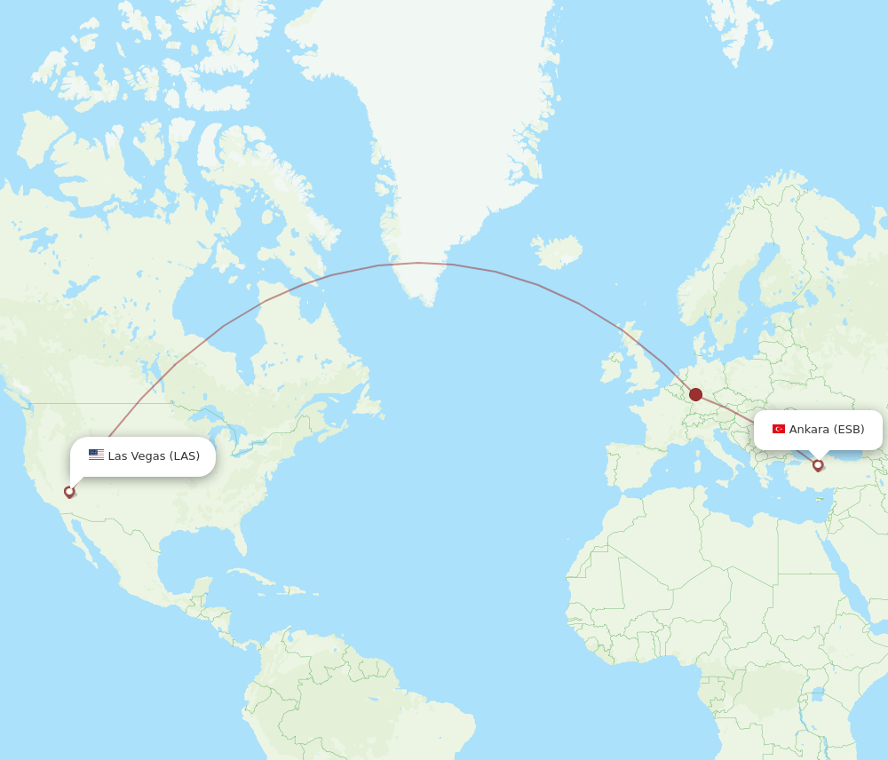 LAS-ESB flight routes