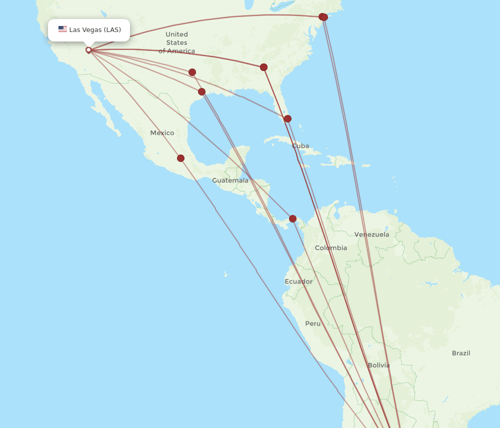 LAS-EZE flight routes