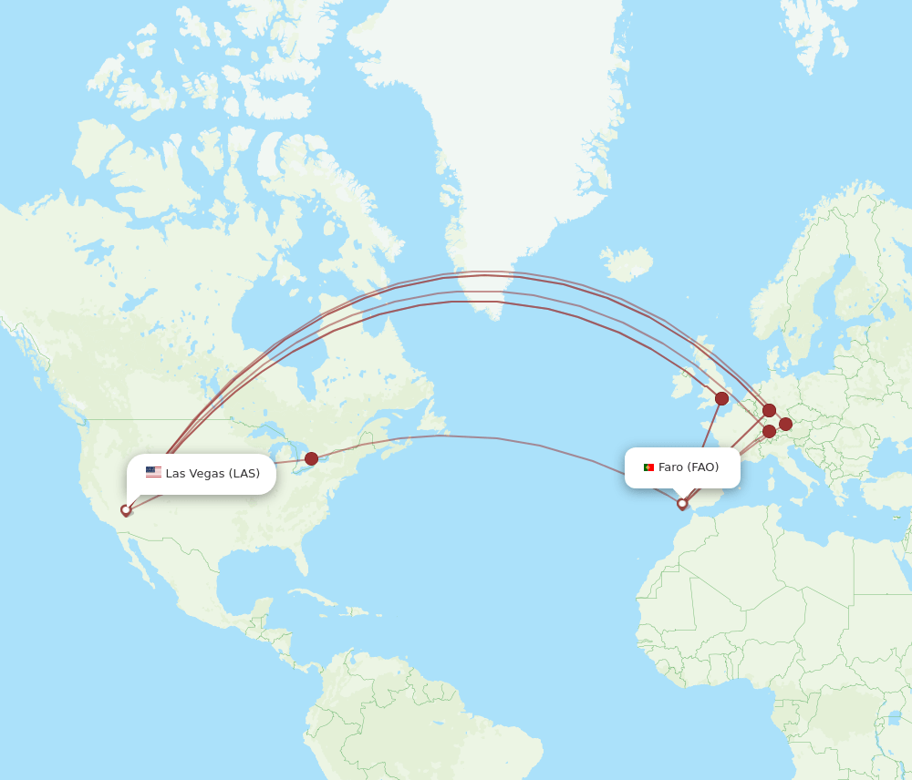 LAS to FAO flights and routes map