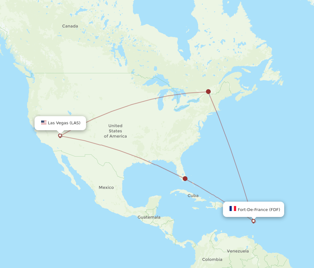 LAS to FDF flights and routes map