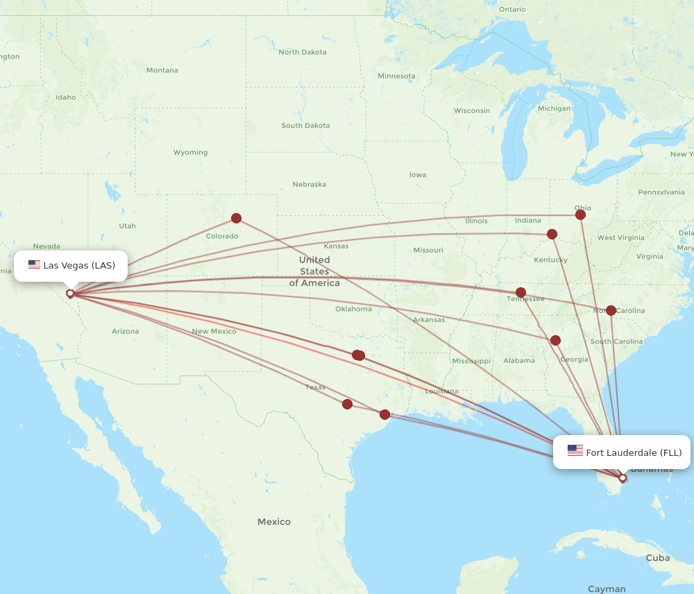 LAS-FLL flight routes