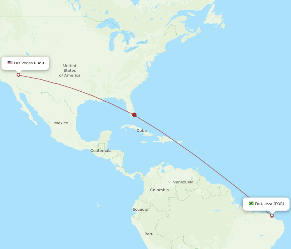 LAS-FOR flight routes