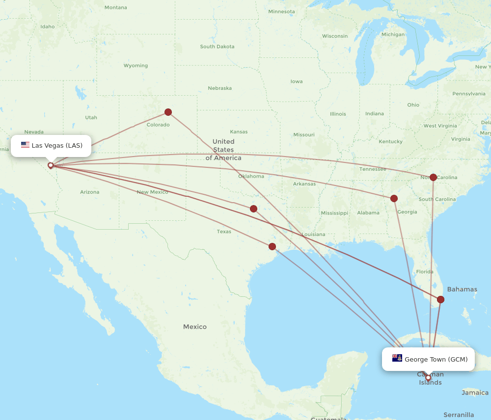 LAS-GCM flight routes