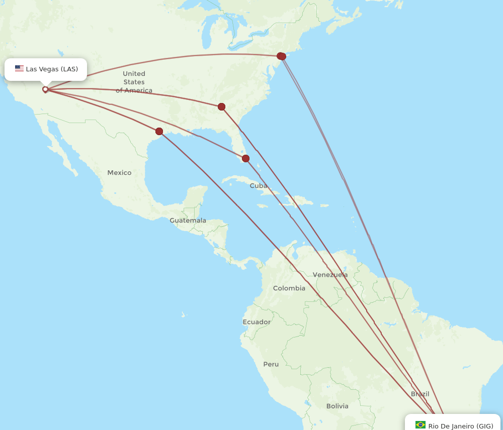 LAS-GIG flight routes