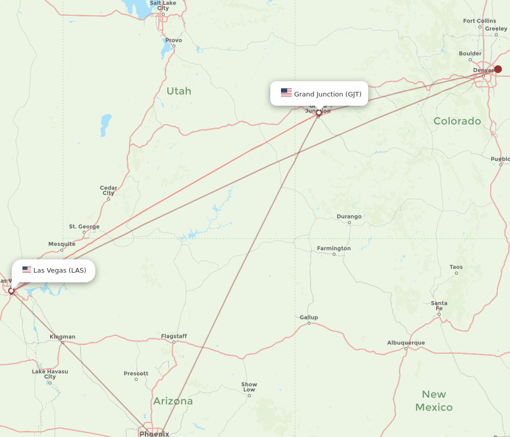 LAS-GJT flight routes