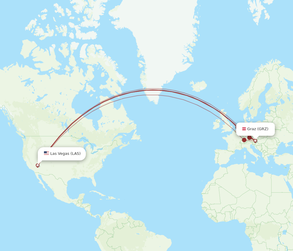 LAS-GRZ flight routes