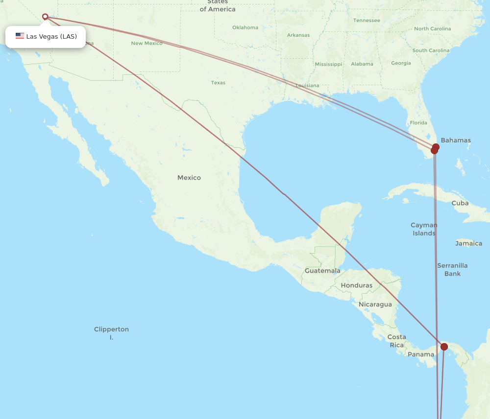LAS-GYE flight routes