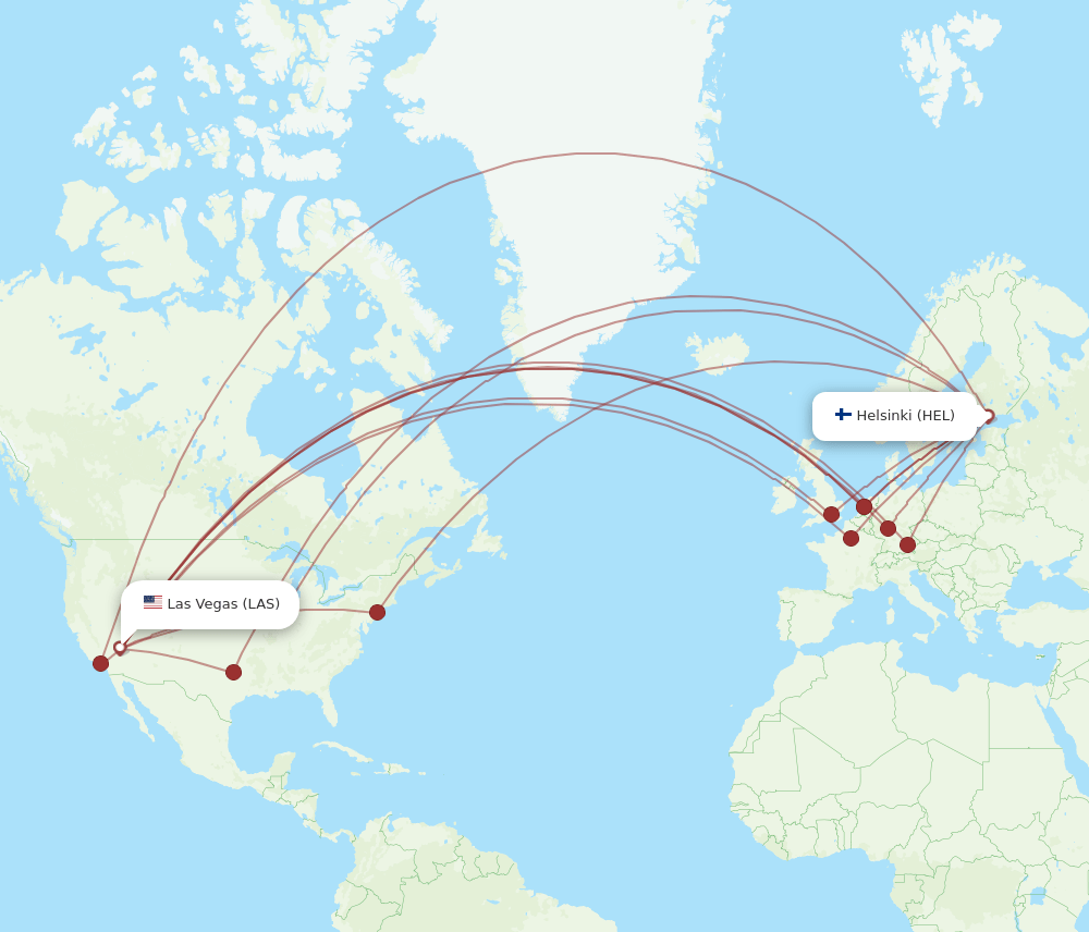 LAS-HEL flight routes