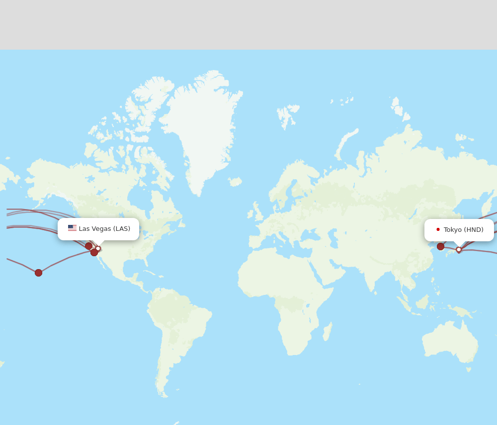 LAS to HND flights and routes map