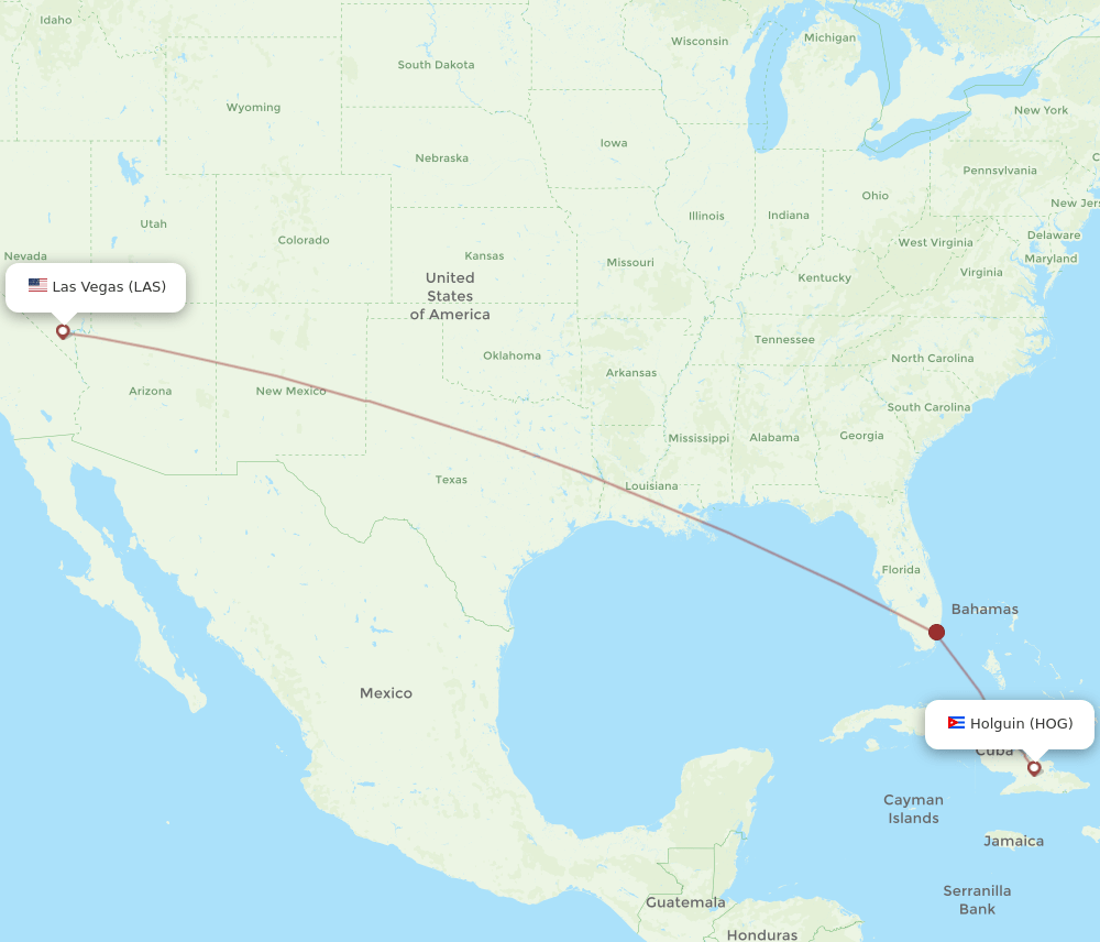 LAS-HOG flight routes