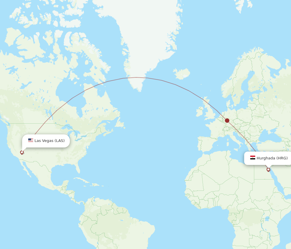 HRG to LAS flights and routes map