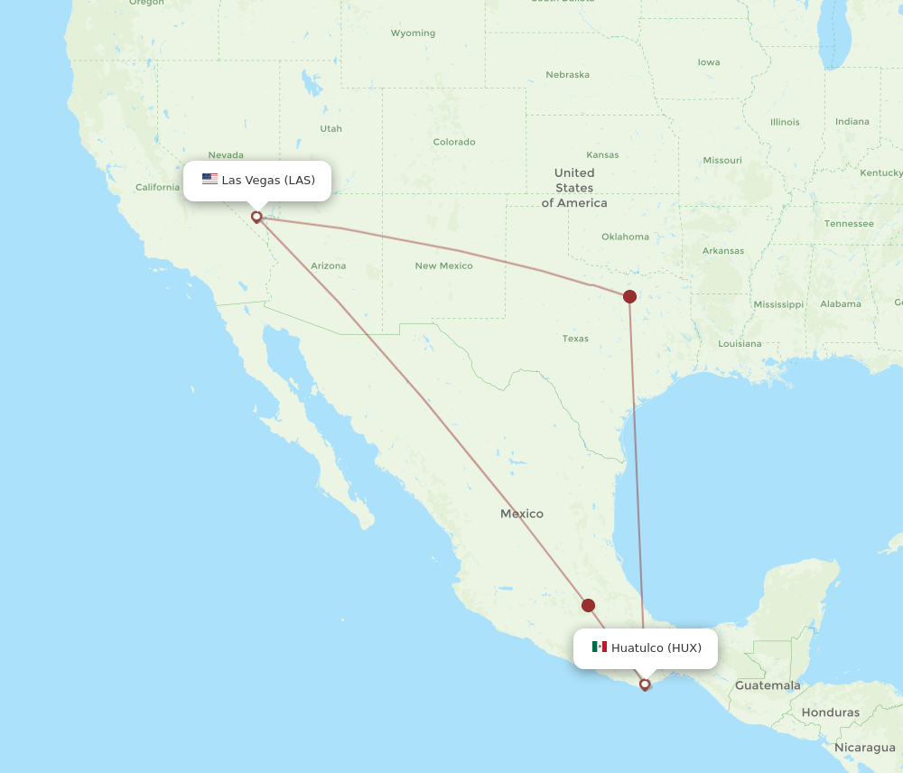 LAS-HUX flight routes