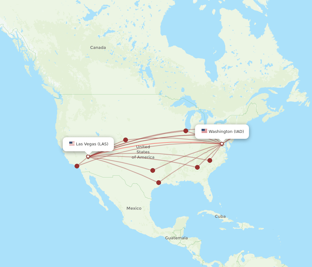 LAS-IAD flight routes