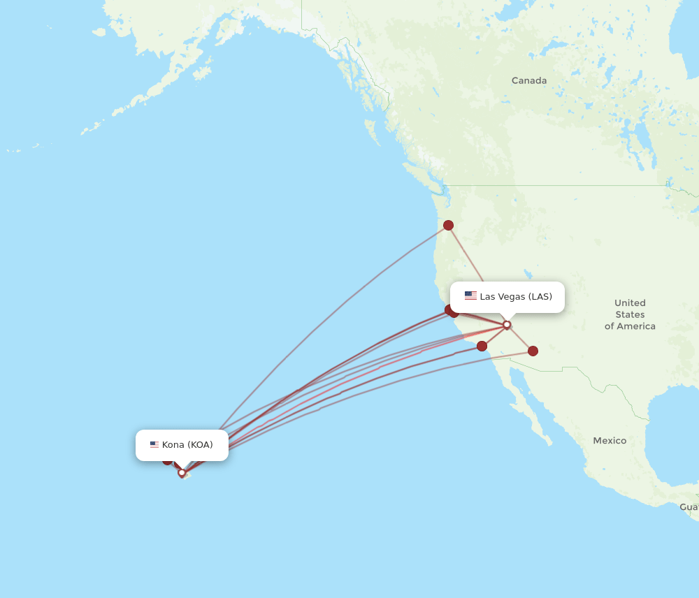 LAS-KOA flight routes