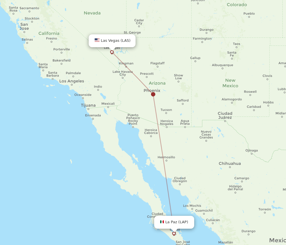 LAS-LAP flight routes