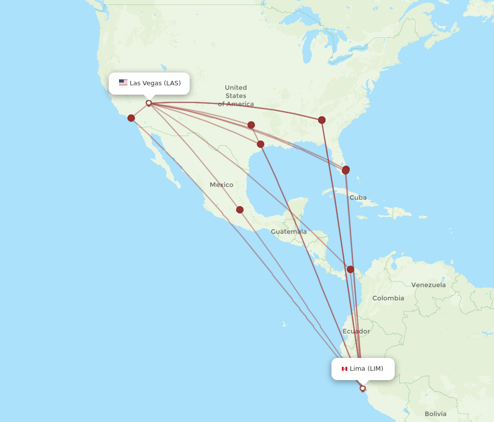 LAS-LIM flight routes