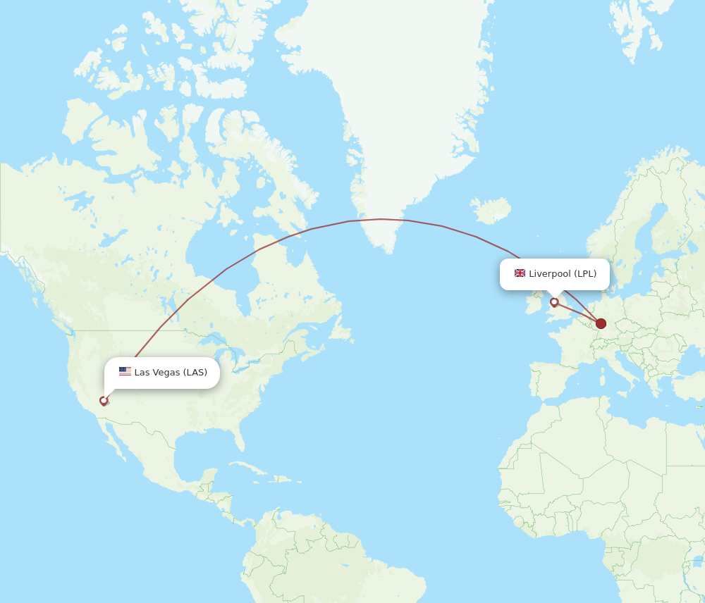 LAS to LPL flights and routes map