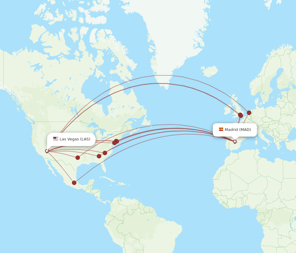 LAS-MAD flight routes