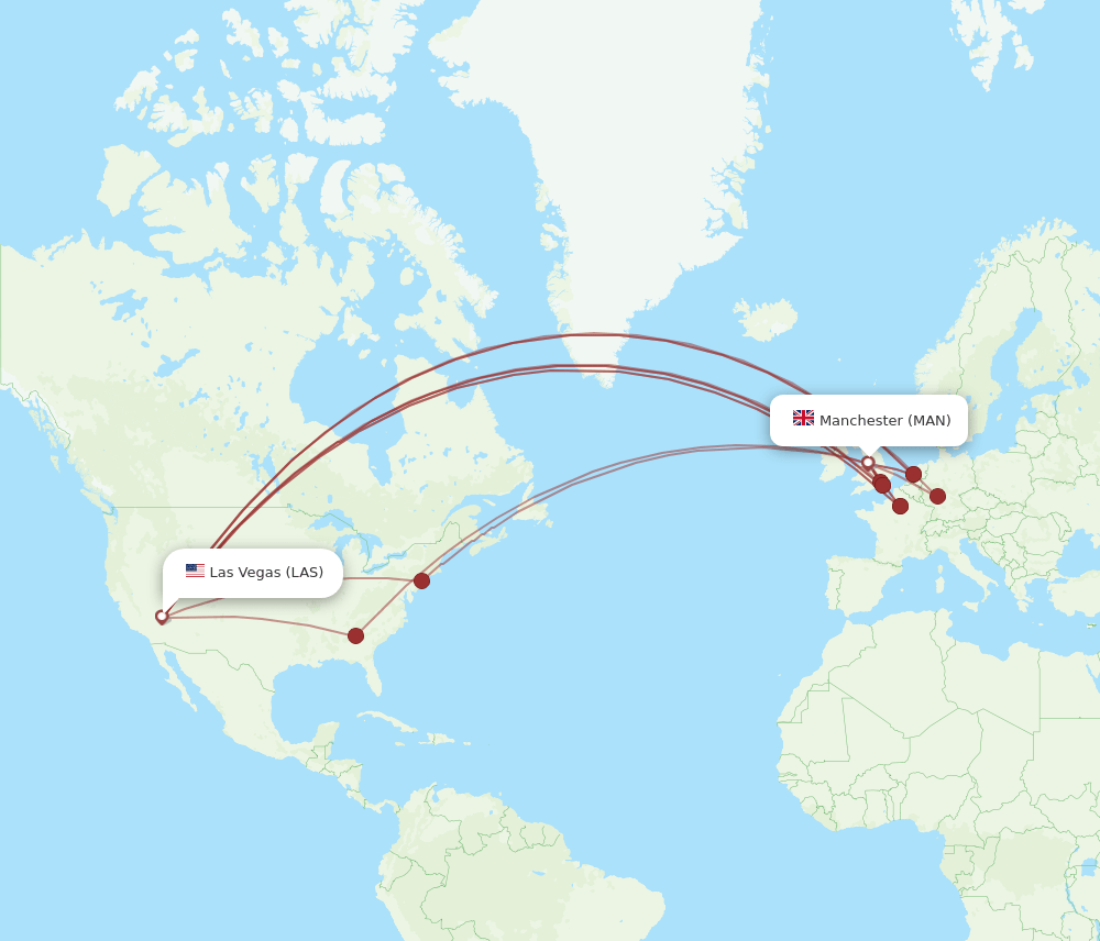 LAS-MAN flight routes