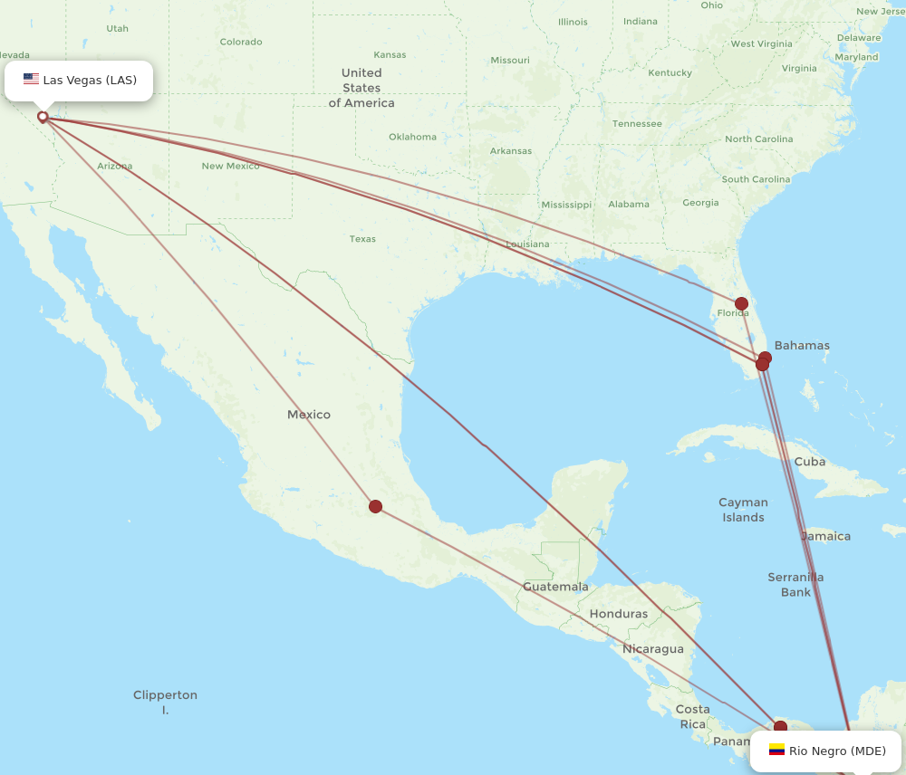 LAS to MDE flights and routes map