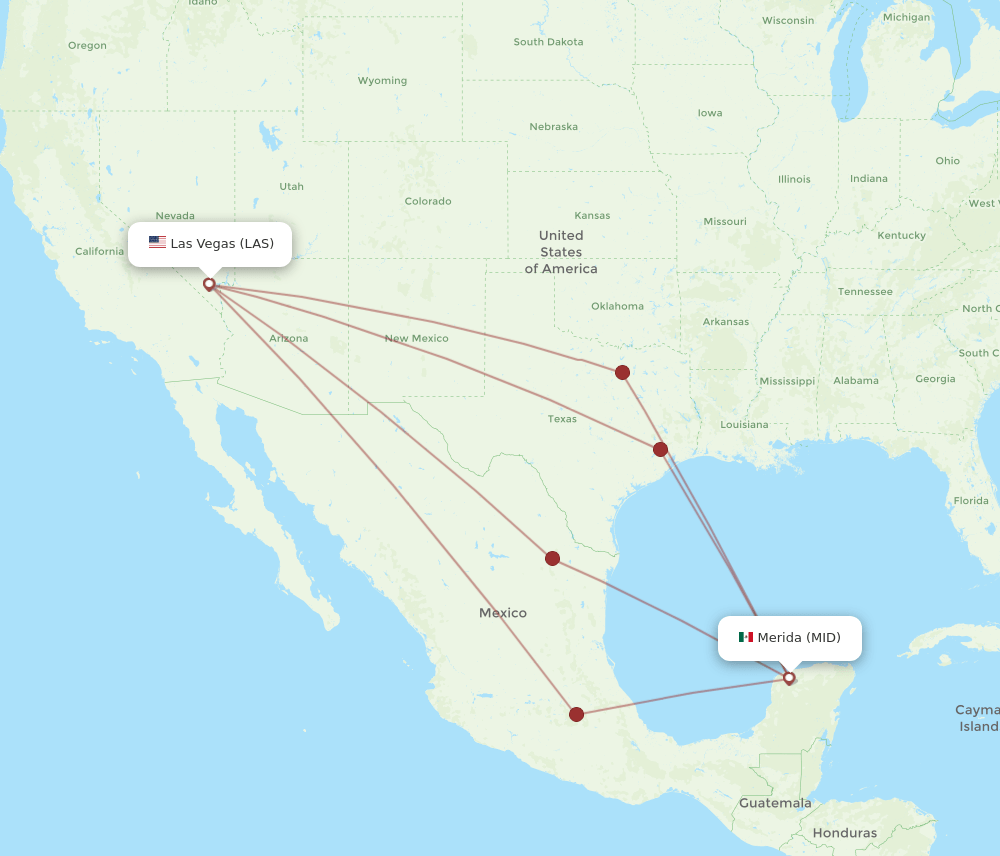 LAS-MID flight routes