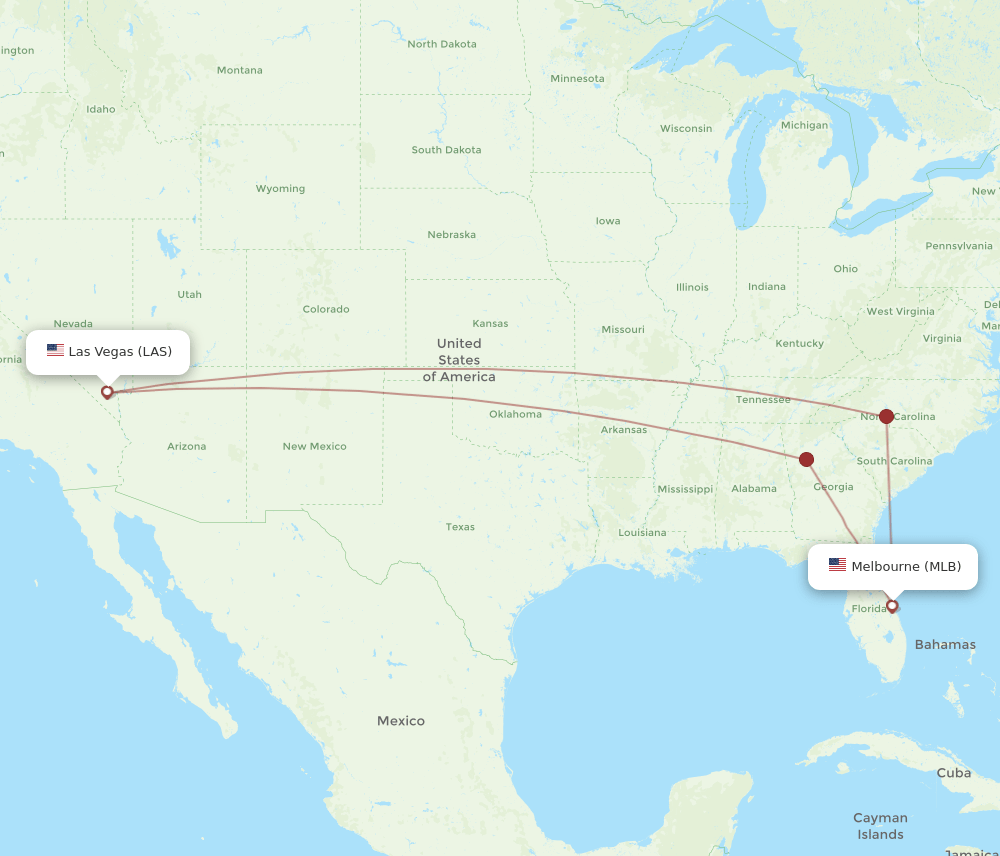LAS-MLB flight routes