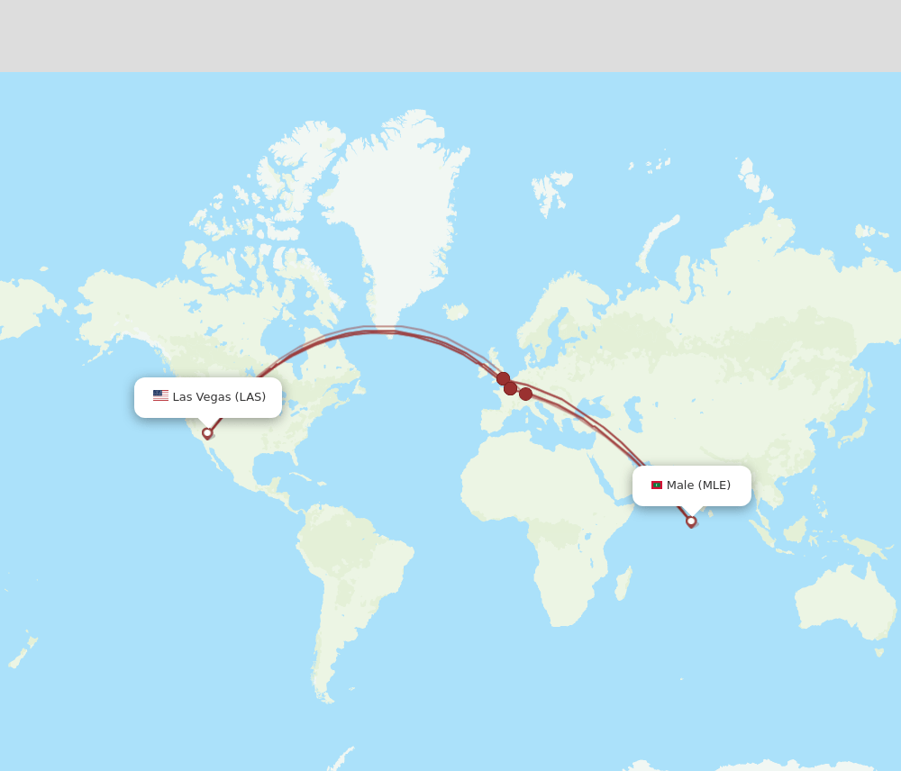LAS-MLE flight routes