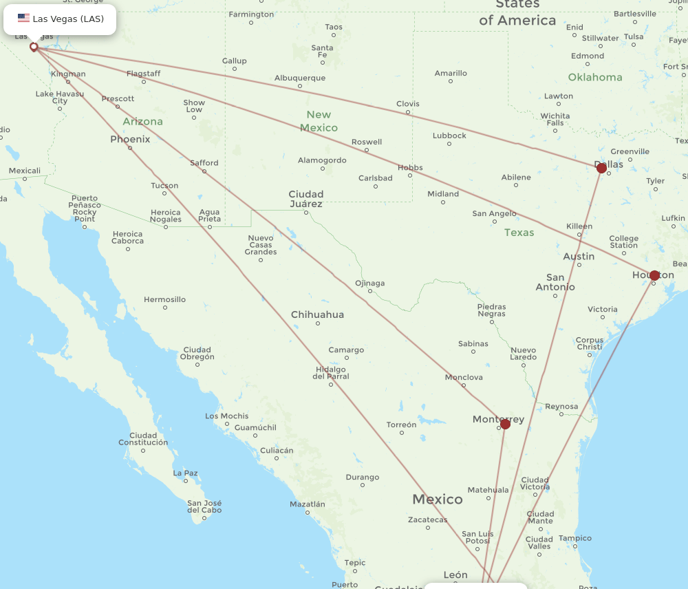 LAS-MLM flight routes