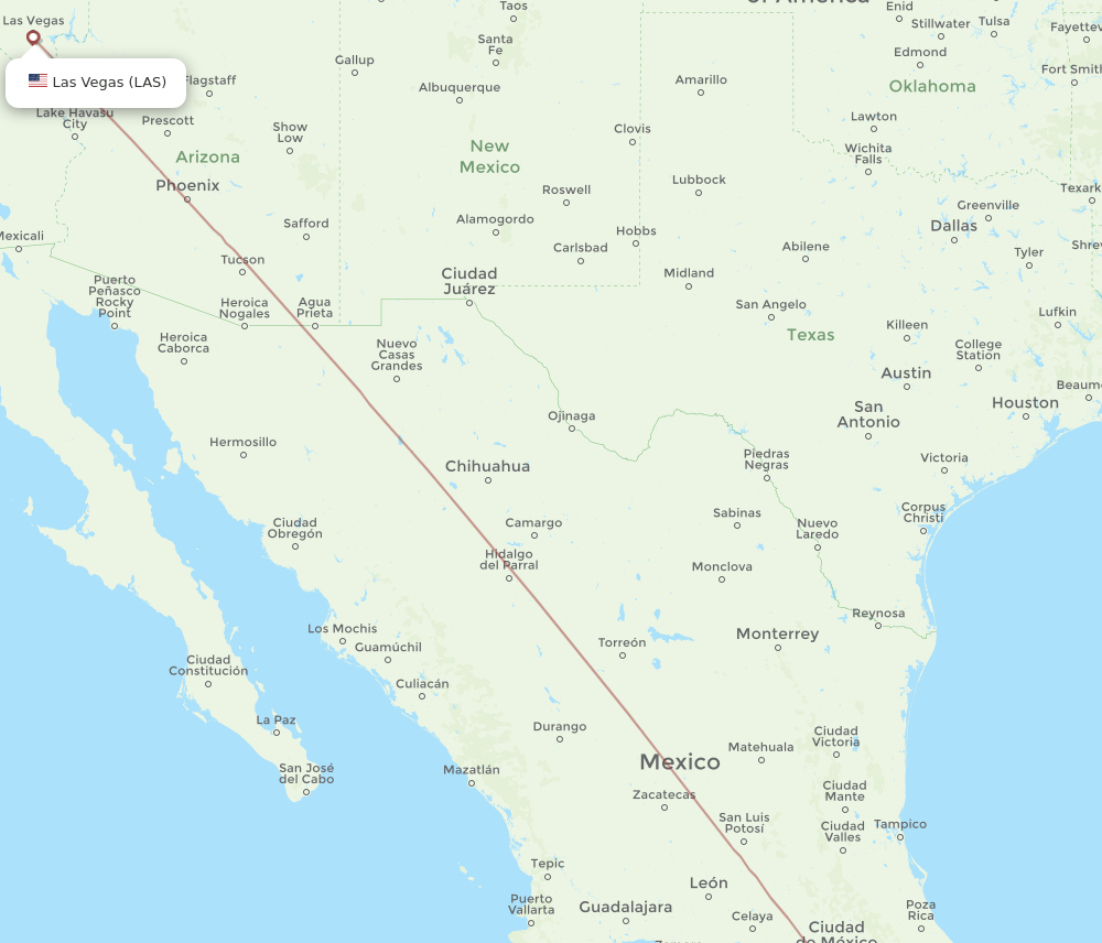 LAS to MTT flights and routes map