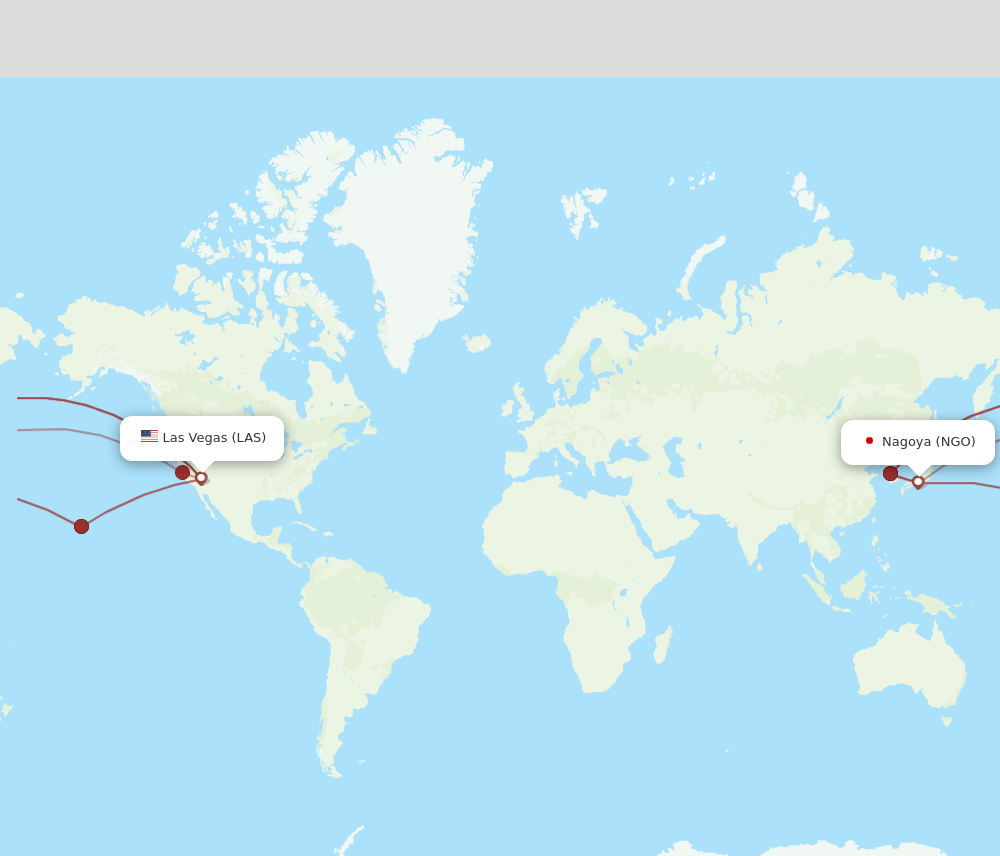 LAS to NGO flights and routes map