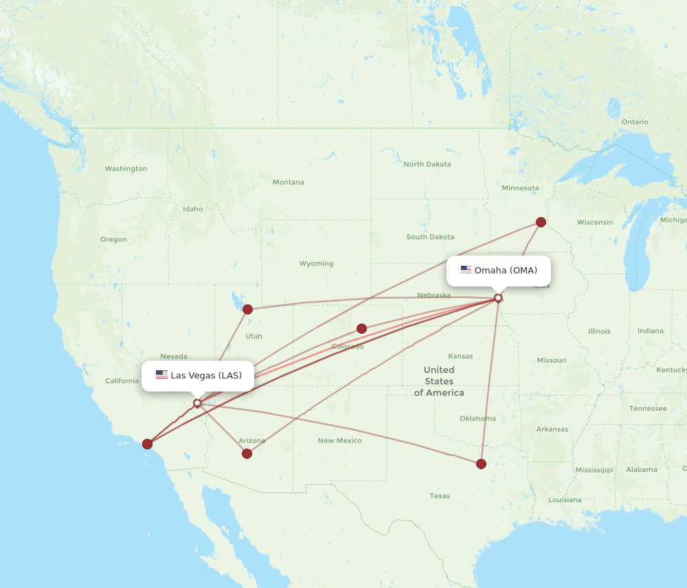 LAS-OMA flight routes