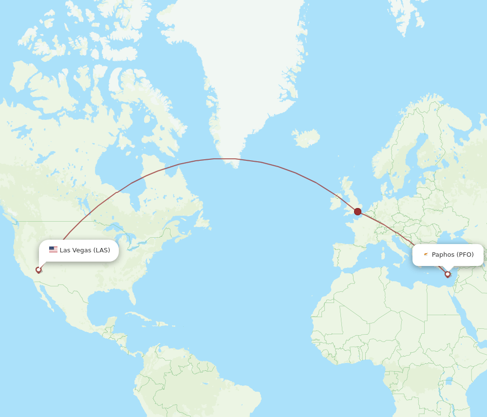 LAS to PFO flights and routes map