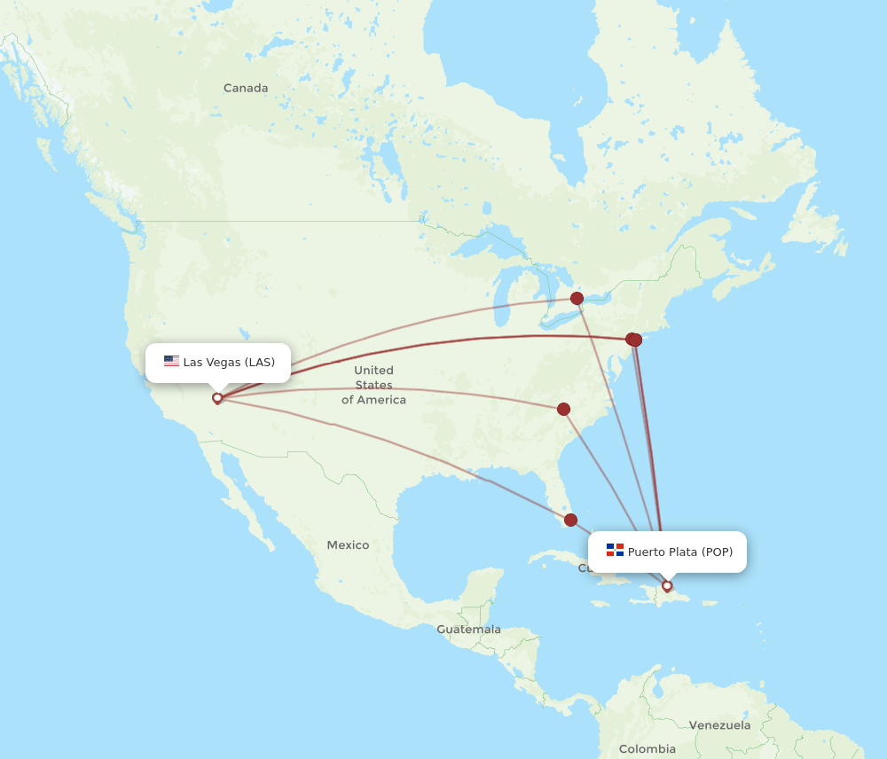 LAS-POP flight routes