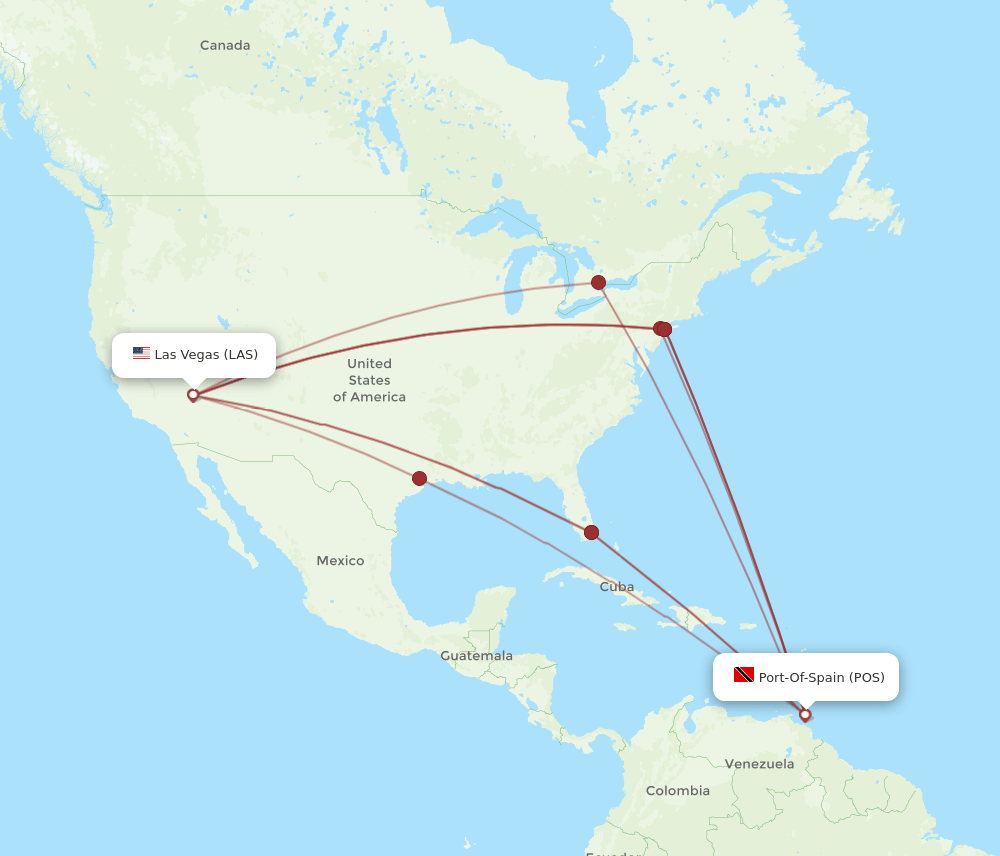 LAS-POS flight routes