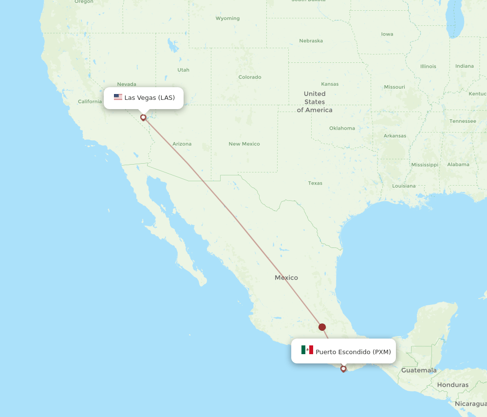 LAS-PXM flight routes