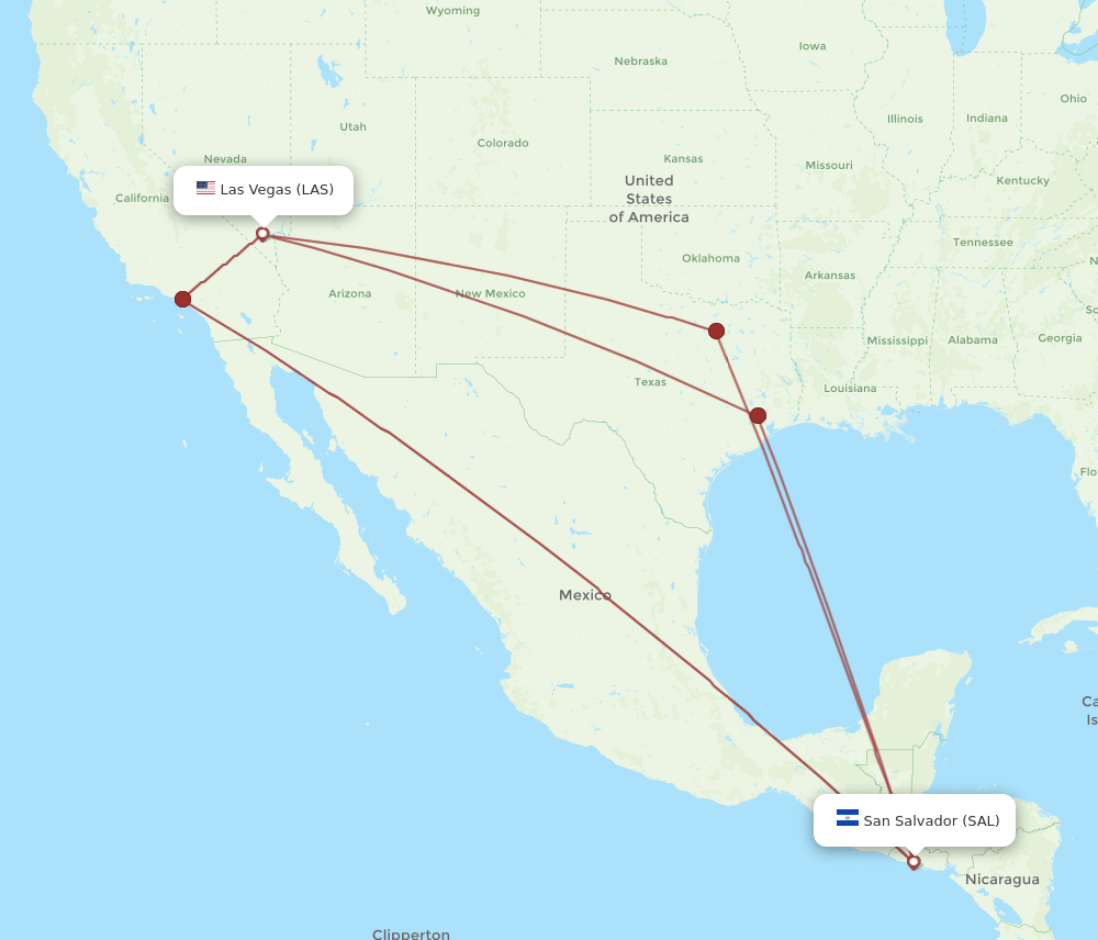 LAS-SAL flight routes