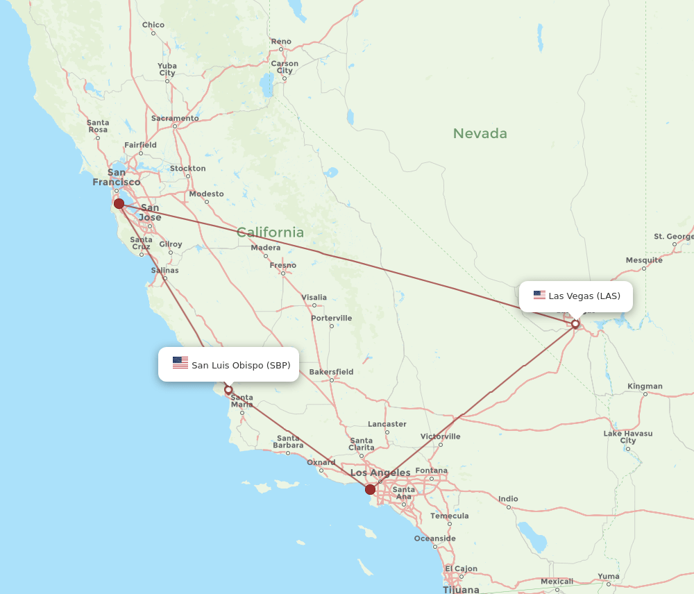 LAS-SBP flight routes
