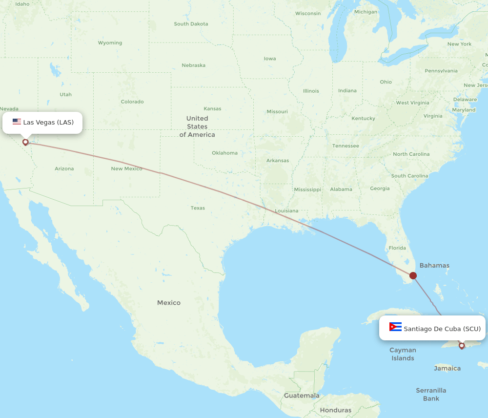 LAS-SCU flight routes