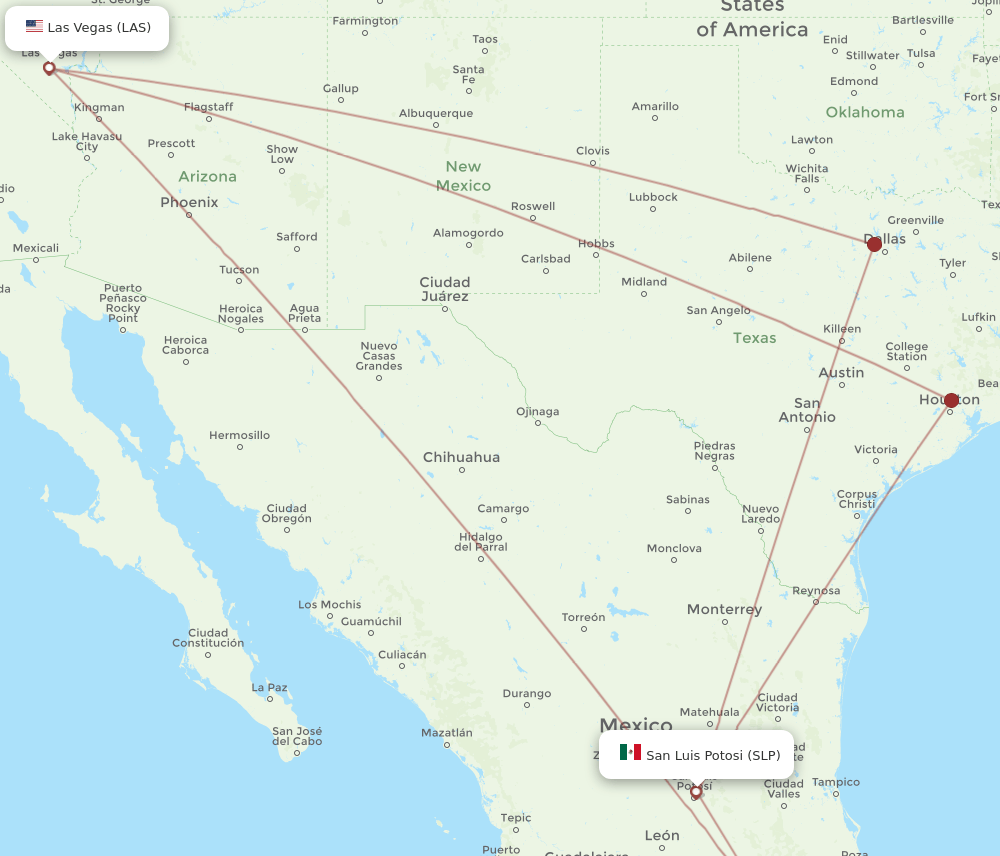 LAS-SLP flight routes