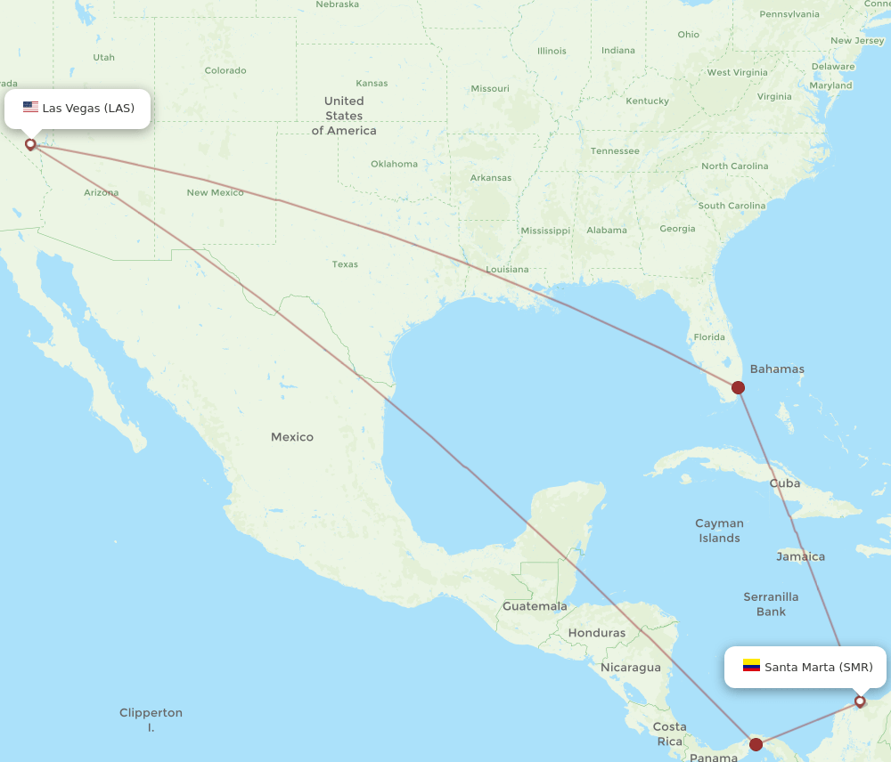 LAS-SMR flight routes